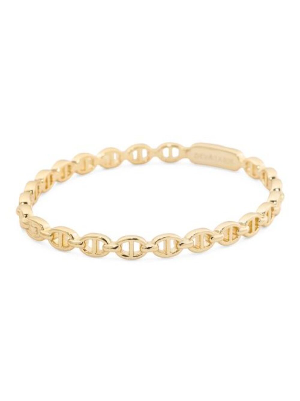 DEVATA 14kt Gold Plated Sterling Silver Anchor Bangle Bracelet